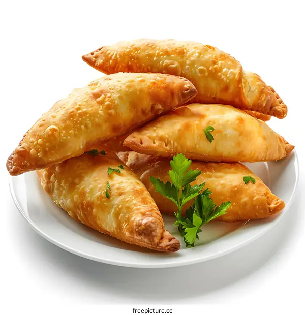 Crispy Empanadas on a White Plate