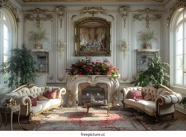 A living room in the Rococo style