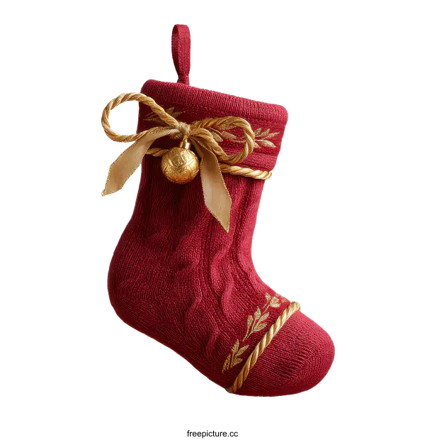 [Transparent Background PNG]Christmas Decorative Red Knitted Stocking