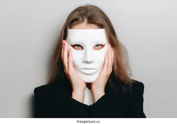 Woman Wearing White Mask