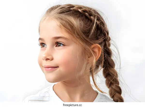 Portrait of a Young Girl with a Side Braid