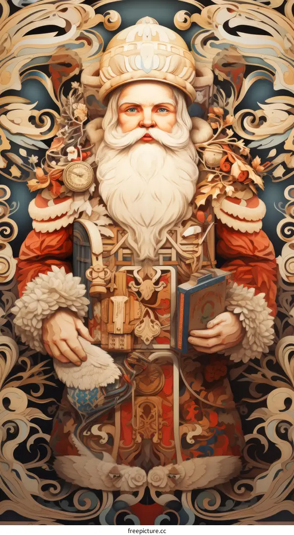 Santa Claus with a book in his hand