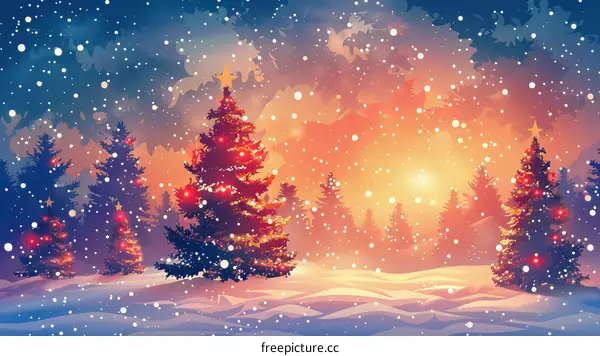 Magical Christmas Winter Landscape