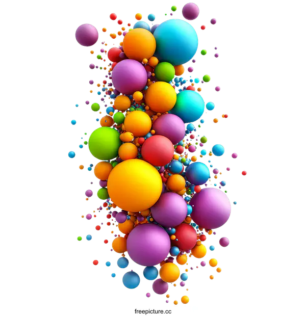 [Transparent Background PNG]Colorful Sphere Abstract Illustration