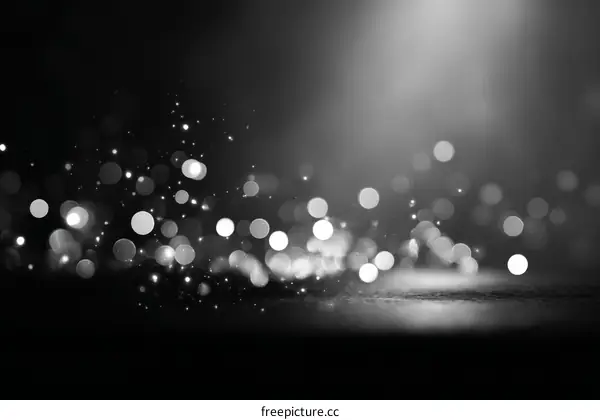 Abstract Black and White Bokeh Background