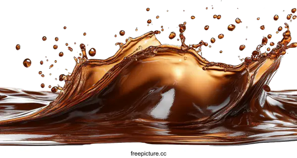 [Transparent Background PNG]Delicious Chocolate Drink Splashing
