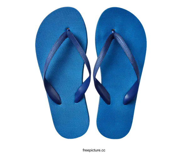 [Transparent Background PNG]Pair of Blue Flip-Flops Isolated on White Background