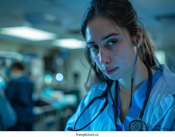 Portrait of a female doctor wearing a stethoscope around her neck