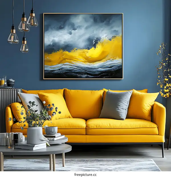 Modern Living Room with Abstract Artwork