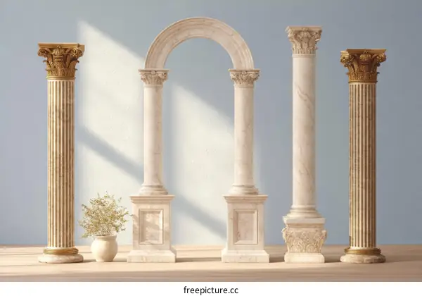 Elegant Classical Columns and Archway
