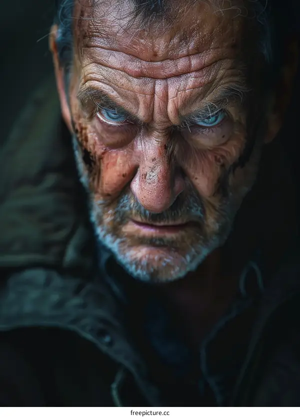 Close Up Portrait of a Weary Man
