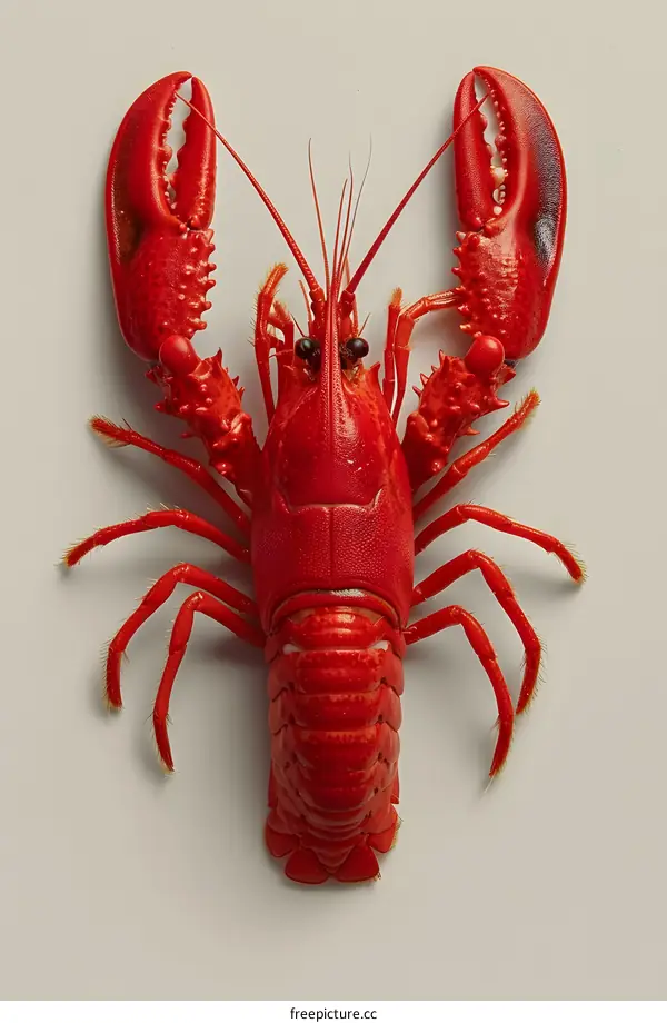 A bright red lobster