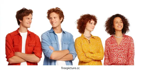 Four Diverse Young Adults Posing Together