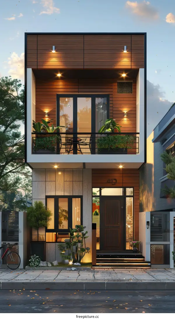 Modern Minimalist House Design Illustration