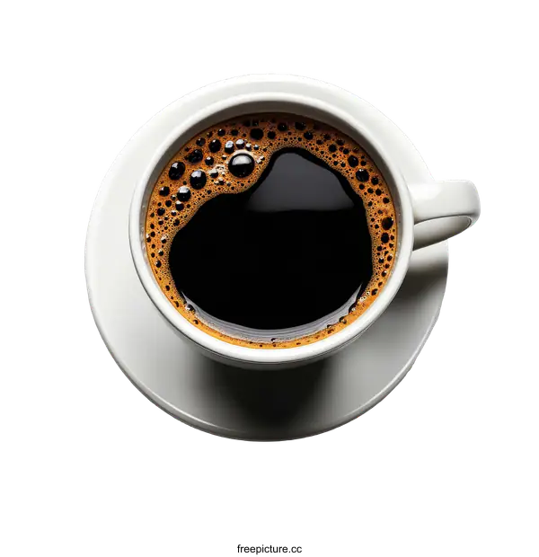 [Transparent Background PNG]Close Up of a Cup of Black Coffee
