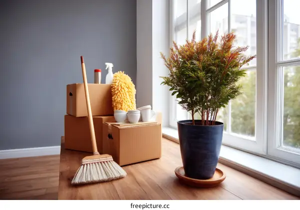 Moving Home Supplies by the Window