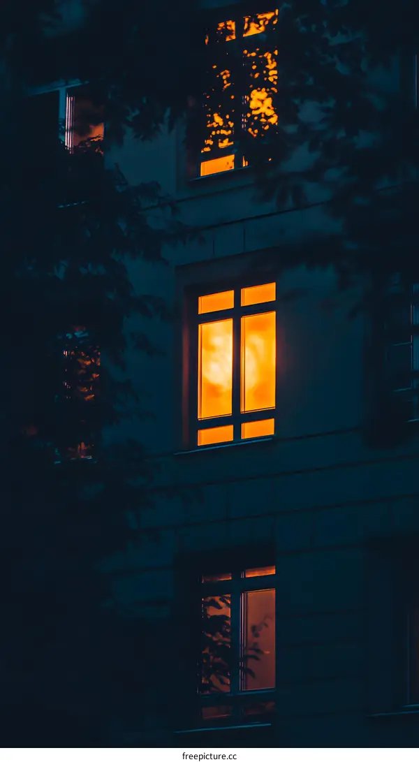 Window with Warm Light in the Night