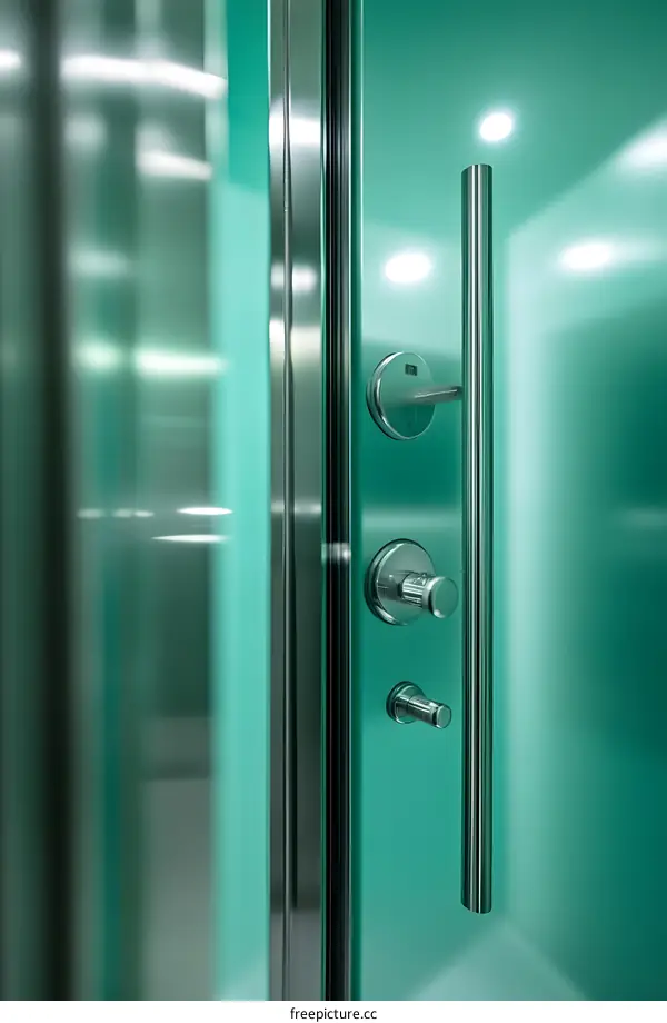 Modern Glass Door With Silver Handle