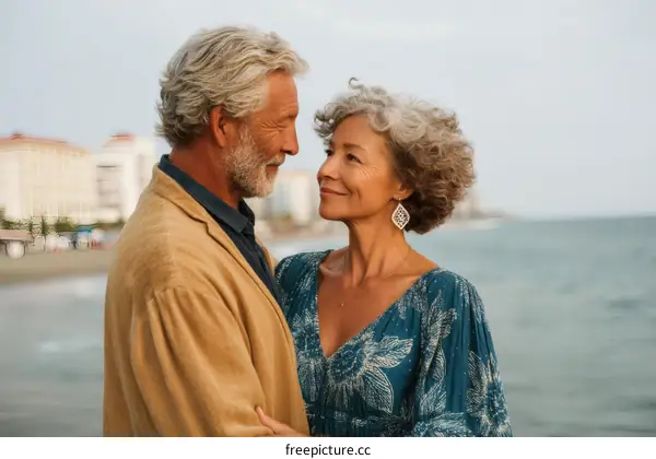 Couple Enjoying a Seaside Stroll