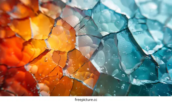 Abstract Colorful Background With Cracked Glass Texture