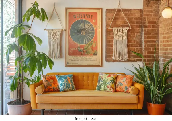 Modern Boho Living Room Interior Design