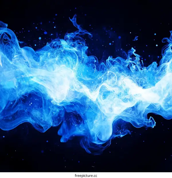 Abstract Blue Fire Illustration