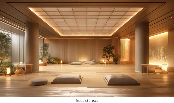 A Peaceful Zen Room With Natural Elements