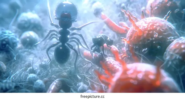 Ants and Viruses Digital Art Illustration