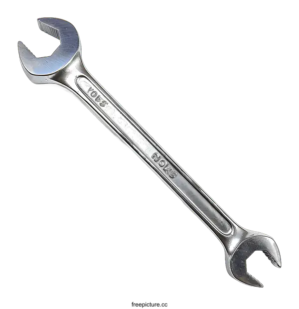 [Transparent Background PNG]Silver Wrench Isolated on White Background