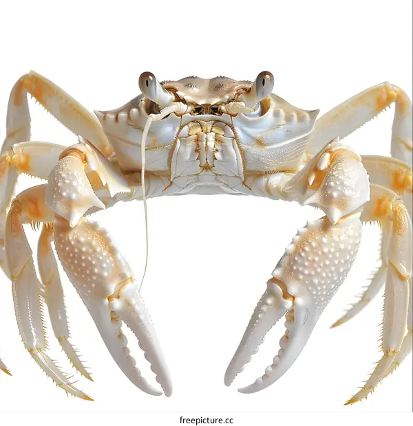White Crab on White Background