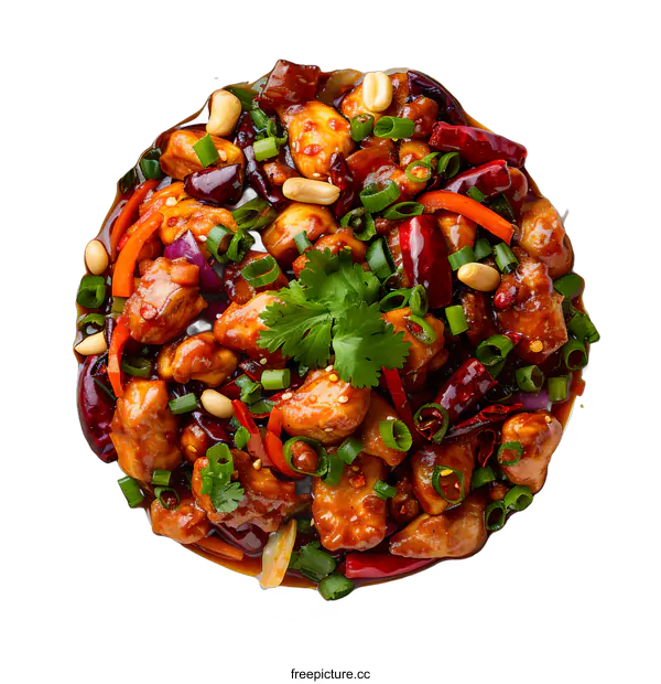 [Transparent Background PNG]Spicy Kung Pao Chicken Dish