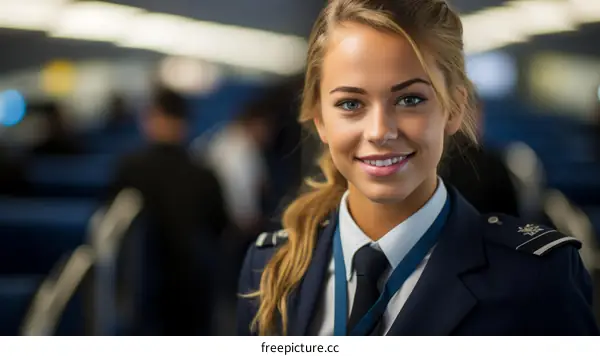 Portrait of a smiling young female police officer