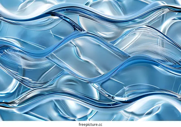 Blue and white abstract waves background