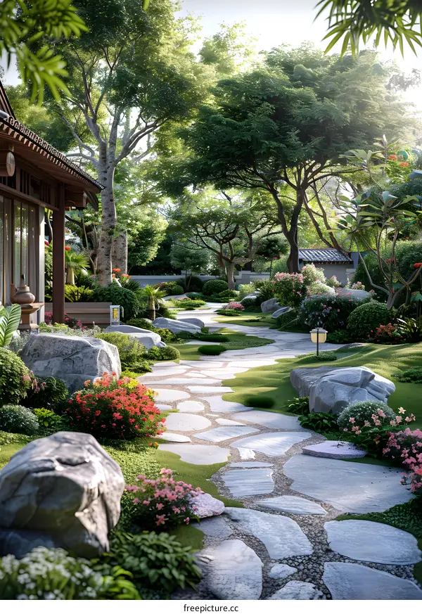 Chinese style garden landscape design renderings