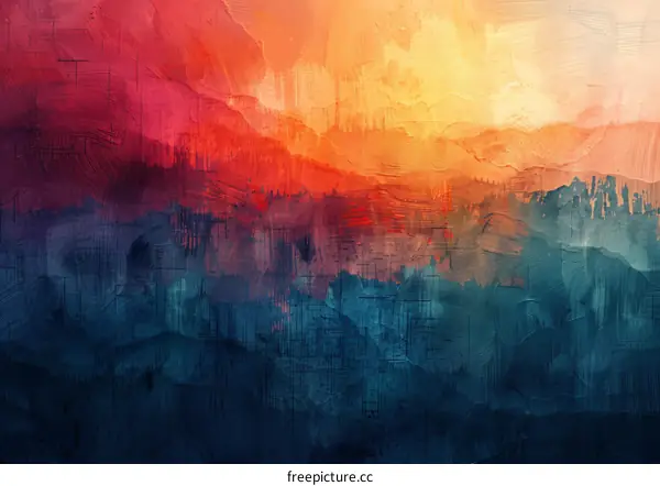 Sunset over Mountain Range Landscape