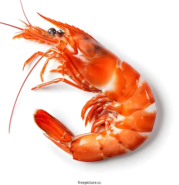 red shrimp isolated on white background