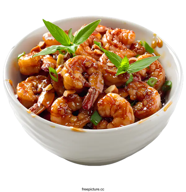 [Transparent Background PNG]Honey Garlic Shrimp