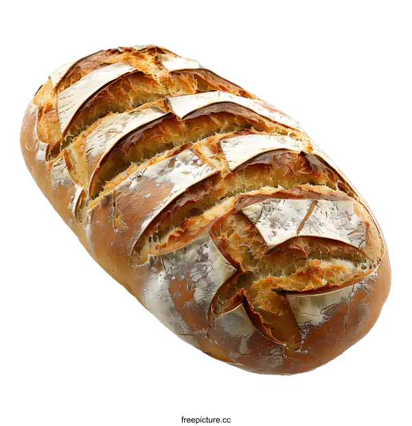 [Transparent Background PNG]Freshly Baked Loaf of Bread on White Background