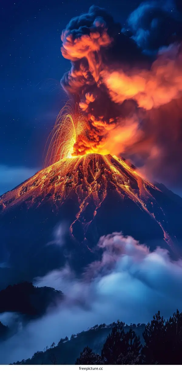 Colossal Eruption of Mexico's Colima Volcano Lights Up the Night Sky