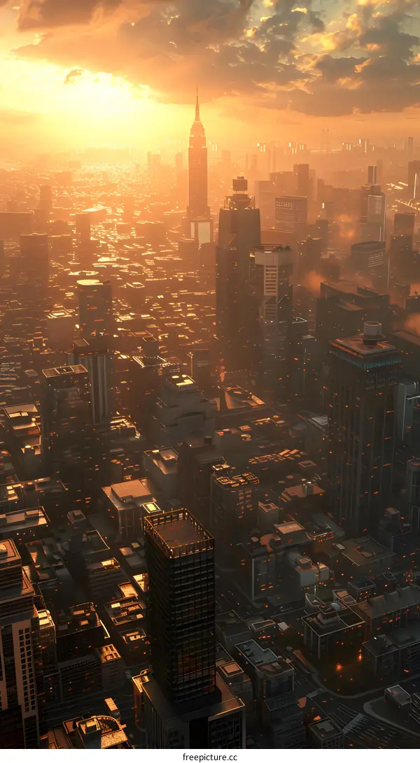 Manhattan Skyline at Sunset