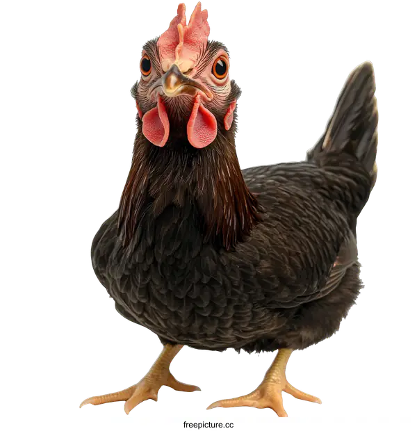 [Transparent Background PNG]Close-up of a Dark Brown Hen