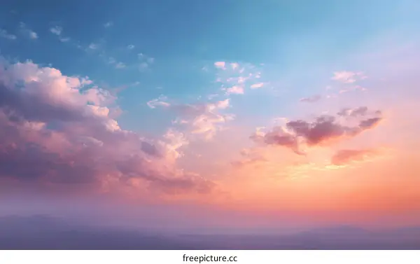 Beautiful Colorful Sunset Sky with Clouds