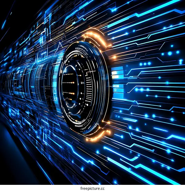 Abstract Futuristic Technology Circuit Board Background