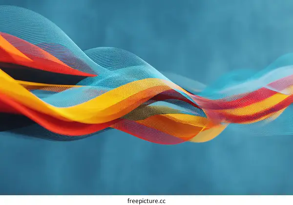Abstract Colorful Flowing Ribbons Background