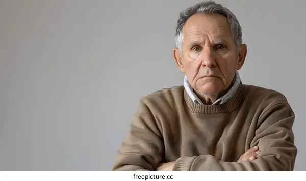 Portrait of a serious senior man