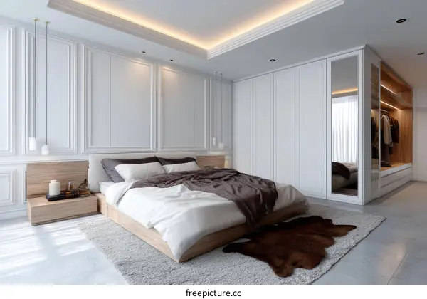 Modern Bedroom Interior Design with Walk-in Closet