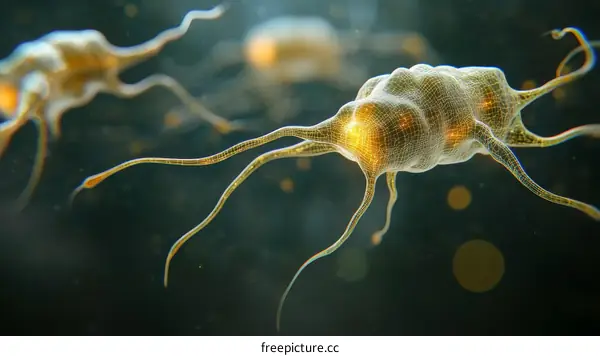 Microscopic Image of a Neuron Cell