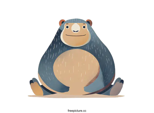 [Transparent Background PNG]Cute Cartoon Bear Sitting Illustration