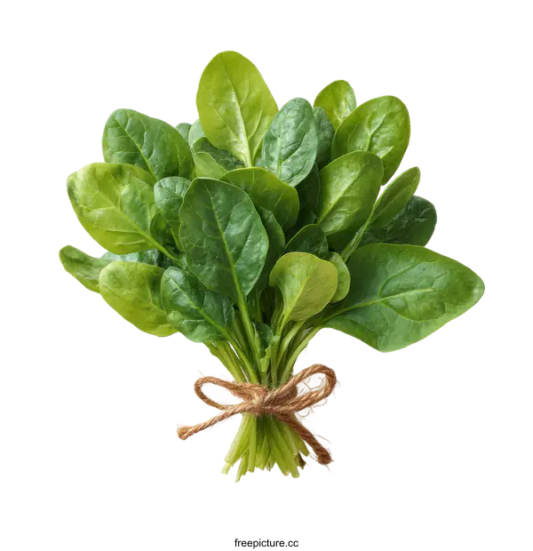 [Transparent Background PNG]Fresh Spinach Bunch Close-up