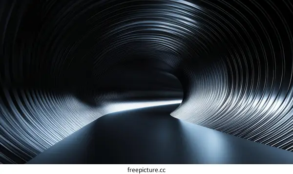 Abstract Futuristic Metal Tunnel
